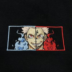 sukuna embroidered crewneck, jujutsu kaisen embroidered sweatshirt, inspired embroidered manga anime hoodie