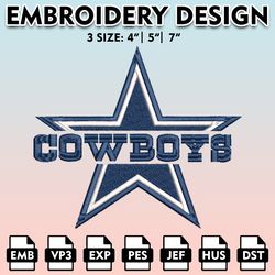 dallas cowboys embroidery files, nfl logo embroidery designs, nfl cowboys, nfl machine embroidery designs