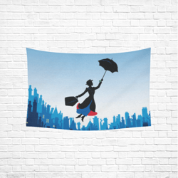 mary poppins wall tapestry, cotton linen wall hanging