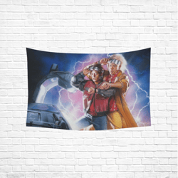 back to the future wall tapestry, cotton linen wall hanging