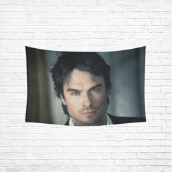 ian somerhalder wall tapestry, cotton linen wall hanging