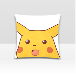 surprised pikachu meme pillow case (2 sided print)