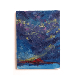 abstract landscape original small impasto oil painting