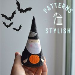 create your own spooky-cute felt gnome with pumpkin - perfect for halloween diy decor