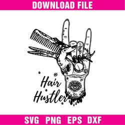 hair hustler logo, hair logo, barber logo, black logo, logo brand png - instant download