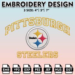 nfl steelers embroidery designs, nfl logo embroidery files, pittsburgh steelers, machine embroidery pattern