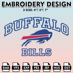 nfl bills embroidery designs, nfl logo embroidery files, buffalo bills, machine embroidery pattern, digital download