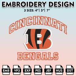 nfl bengals embroidery designs, nfl logo embroidery files, cincinnati bengals, machine embroidery pattern