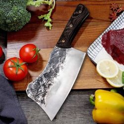 butcher knife, chef cleaver, chopper knife, handmade carbon steel butcher cleaver steak knife chinese chef meat chopper