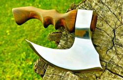 original pizza cutter axe hatchet, custom handmade carbon steel, axes and hatchets, handmade axe