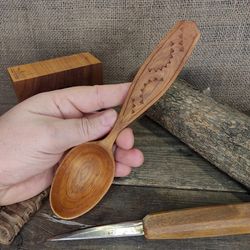 Handmade coffee scoop spoon Wooden tea scoop Hand carved woo - Inspire  Uplift