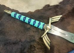 handmade stainless steel master sword-the legend of zelda-full tang sword with scabbard-monogram sword costume armor