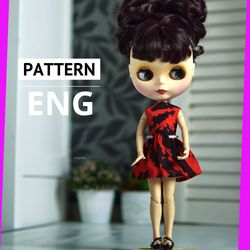 blythe doll dress pattern 12 inch/30cm