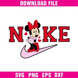 minnie nike png, disney nike png, minnie fashion brand png, red logo, nike logo png - digital file