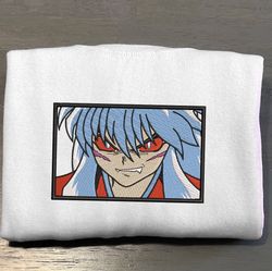 inuyasha embroidered crewneck, inuyasha embroidered sweatshirt, inspired embroidered manga anime hoodie, unisex tshirt