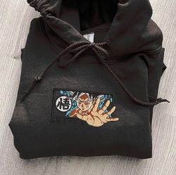 goku embroidered crewneck, dragon ball embroidered sweatshirt, inspired embroidered manga anime hoodie, unisex tshirt