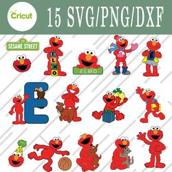 elmo svg, elmo bundle svg, png, dxf, cutting file, svg files for cricut, silhouette