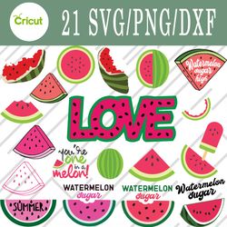 watermelon svg, watermelon bundle svg, png, dxf, cutting file, svg files for cricut, silhouette