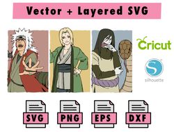 naruto anime layered svg, naruto cricut file, svg png files, naruto layered digital vector file, naruto sanin, jiraya...