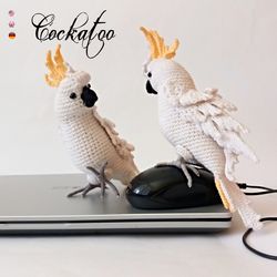 cockatoo parrots. crochet pattern