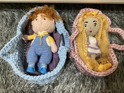 doll moses basket, play toys basket, baby girl gift for birthday and holidays