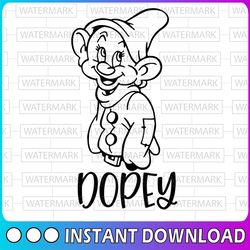 dwarf dopey svg, png, dxf, star wars svg, cartoon svg, disney svg, png, dxf, cricut