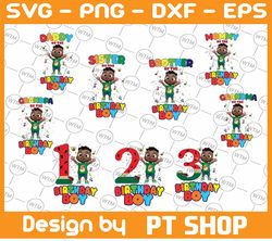 african american cocomelon birthday png/ cocomelon birthday png/ family matching shirts/ cocomelon birthday boy png