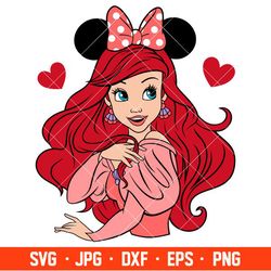 valentine ariel svg, love svg, valentines day svg, disney svg, cricut, silhouette vector cut file