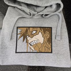 garaa embroidered crewneck, naruto embroidered sweatshirt, inspired embroidered manga anime hoodie