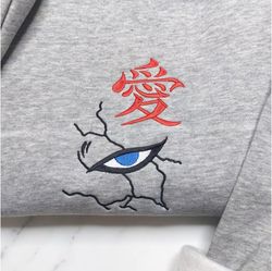 garaa embroidered crewneck, naruto embroidered sweatshirt, inspired embroidered manga anime hoodie