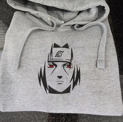 itachi embroidered crewneck, naruto embroidered sweatshirt, inspired embroidered manga anime hoodie