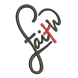 faith heart embroidery design