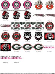 collection college sports georgia bulldogs  logo's embroidery machine designs