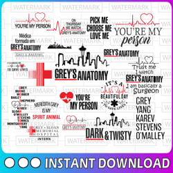 greys anatomy bundle svg png dxf eps, greys anatomy clipart, greys anatomy bundle