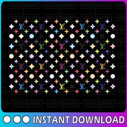 Louis Vuitton Pattern SVG - Colorful Louis Vuitton Pattern Vector- Lou