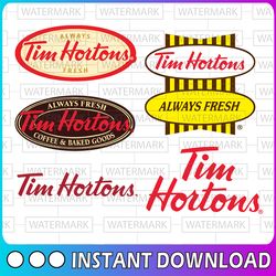 tim hortons logo bundle svg, png, jpg - ready to use, instant download, silhouette cutting files