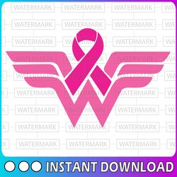 breast cancer wonder woman svg , logo svg, breast cancer awareness, hope short, girl power svg, strong woman svg, instan