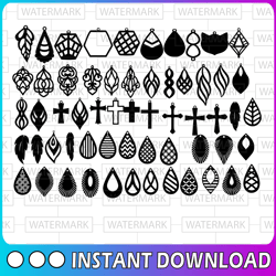 earring svg bundle, leather earrings svg, earring template svg, teardrop svg, stacked earring svg, jewelry svg, earring