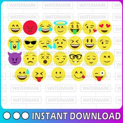 emoji svg mega bundle - emoji clipart pack - emoji png files - vector emoji pack - instant download