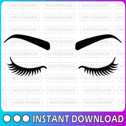 eyelashes svg file, eyebrows svg instant download woman eyelashes svg and png file, makeup svg