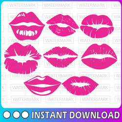 lips svg, lips bundle svg, kiss, bleeding lips, biting lips, dripping lips, lip, makeup silhouette png eps dxf vinyl dec