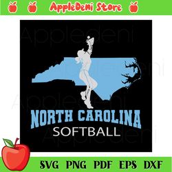 north carolina softball girl svg, sport svg, the tarheel state svg, softball svg