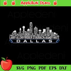 dallas football team all time legend, dallas city skyline svg, sport svg