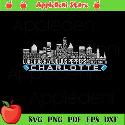 charlotte football team all time legends, charlotte city skyline svg, sport svg