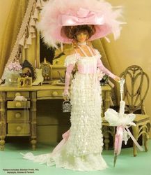 crochet pattern pdf-victorian fashion- early 20th century tea gown- doll barbie gown crochet vintage pattern