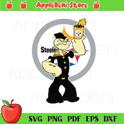 popeye steelers svg, popeye svg, nfl svg, football svg, sport svg, pittsburgh steelers