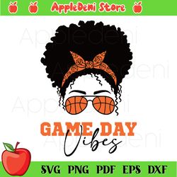 womens basketball game day vibes svg, sport svg, messy bun svg, basketball mom svg,