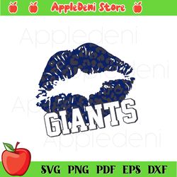 leopard pattern lips new york giants svg, sport svg, new york giants lips svg