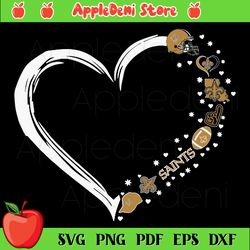 new orleans saints heart svg, sport svg, saints svg, heart svg, nfl svg, saints svg, football