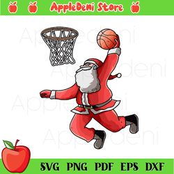 basketball santa christmas dunk cool sport x-mas svg, christmas svg, santa claus svg, basketball